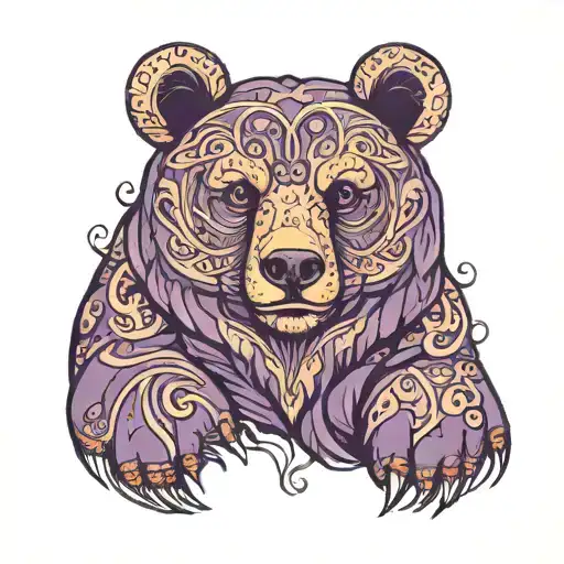 Hollow Bear Purple Background Symbolizing