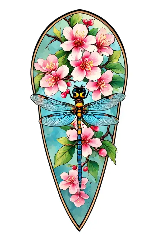 Dragonfly & Cherry Blossoms Gentle Design