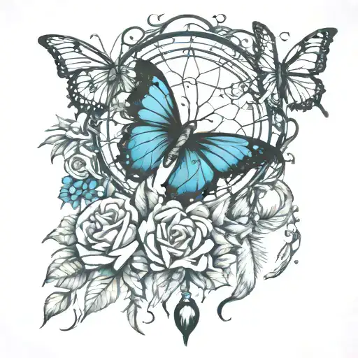 Butterflies Flowers Dream Catcher Entanglement Medusa