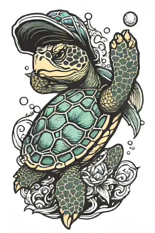 Sea Turtle Playing Baseball