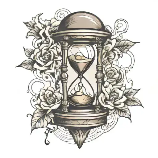 Hourglass In Hand Drawn Style
