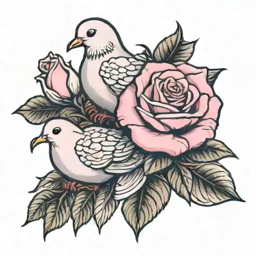J13 Pink Rose And Dove