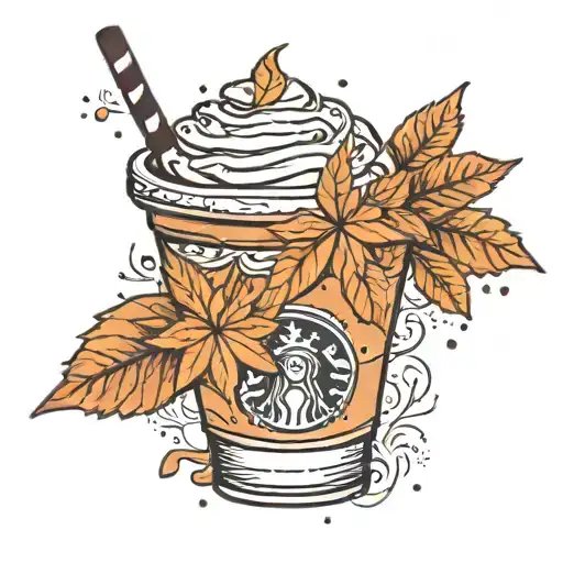 Fall Leaves Around Wrist And A Pumpkin Spice Frappuccino