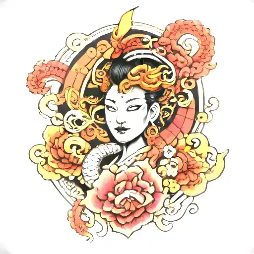 Sleeve With Asian Symbols Arm Sleeve