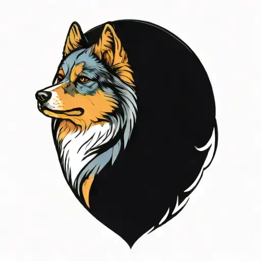 Happy Blue Merle Pomsky Blue Eyes Surrounded