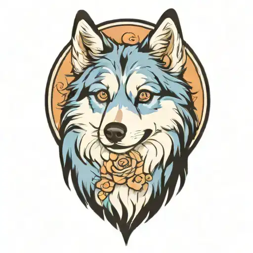 Happy Blue Merle Pomsky Blue Eyes Surrounded