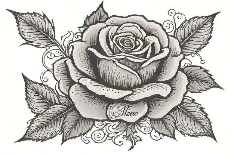 Rose With Name On Stem