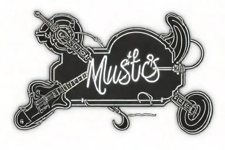 Neon Sign Incorporated Saying Music Shitty's Finest