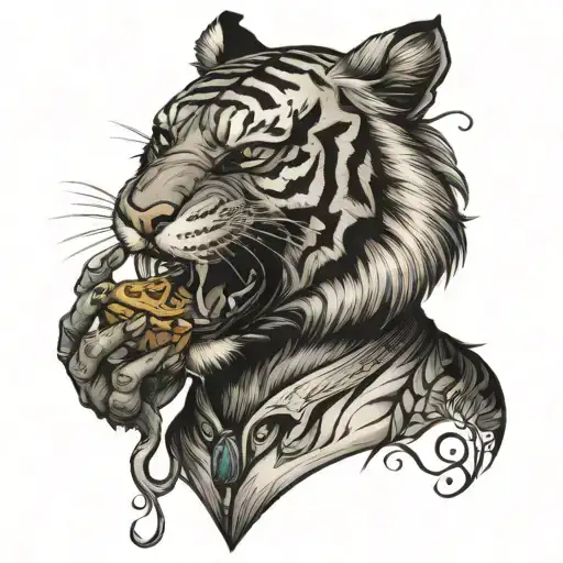 Tiger Smoking Pie