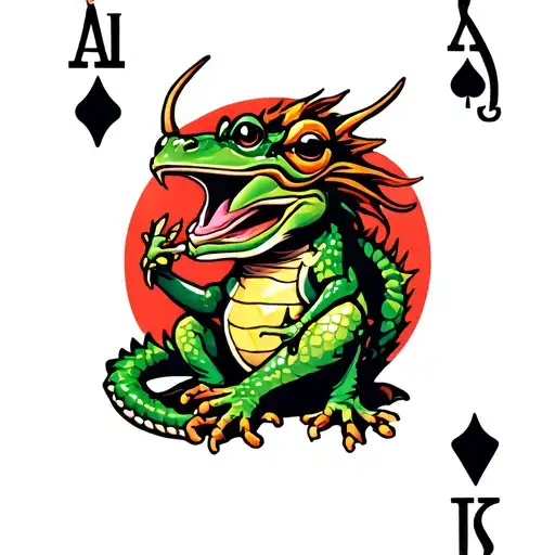 Dragon And A Frog Playing Cards