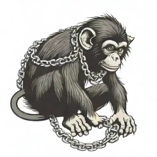 Small Monkey Pulling Chain