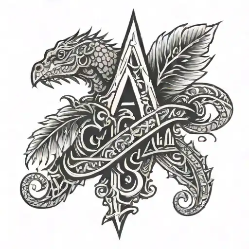 Generate A Line Tattoo With Letters Ra For Spine