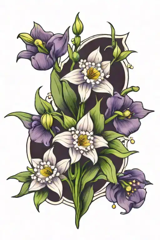 Violet Daffodil Lily Of Valley