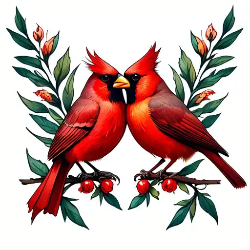 Male And Female Cardinal