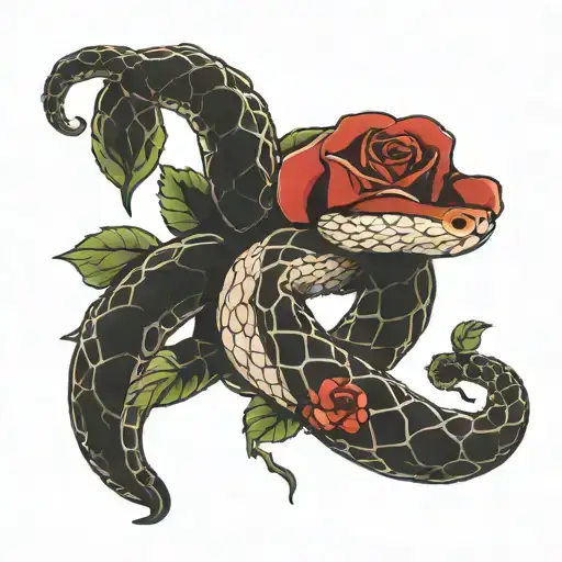 Rose Snake With Space For Writing