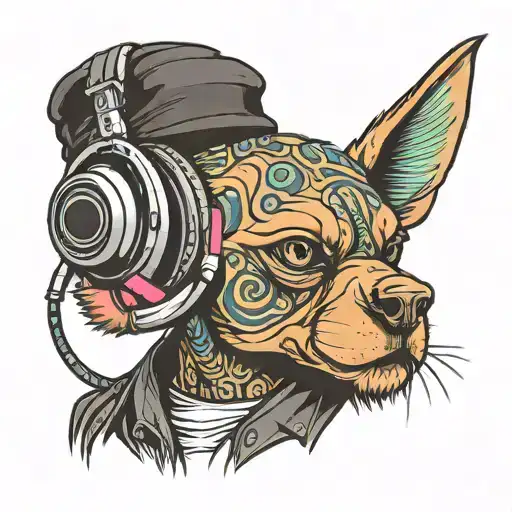 Frenchy With Dj Headphones Funny