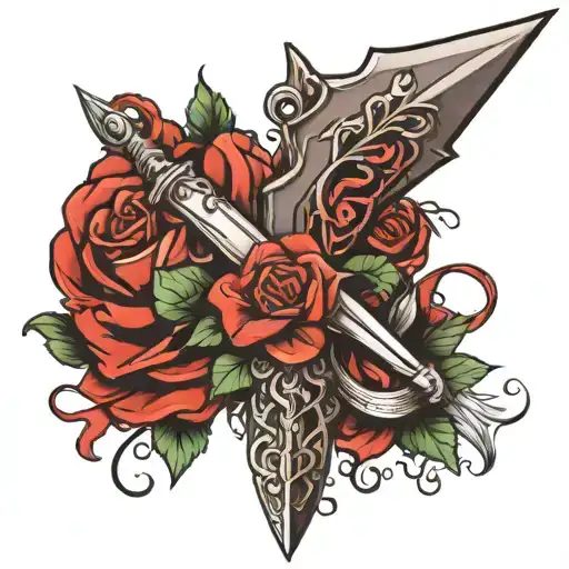 Dagger With Ribbon Wrapped