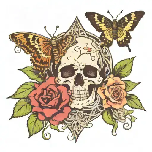 Skulls Flora Book Nerd The Lovers Tarot Card Moth Lace Moon Are Sleeve