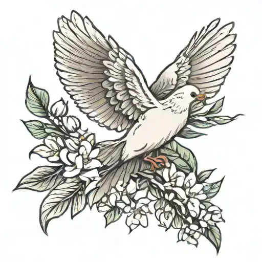 Dove Olive Branch Flowers Christian