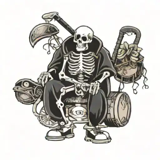 Skelton Golf Caddy Carrying A Golf Bag