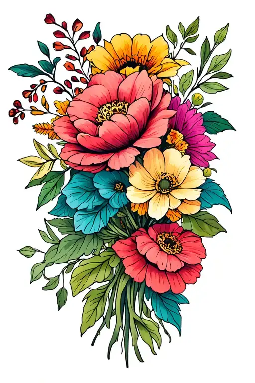 Flower Bouquet Thigh