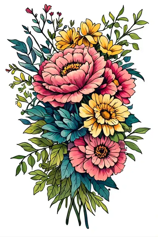 Flower Bouquet Thigh