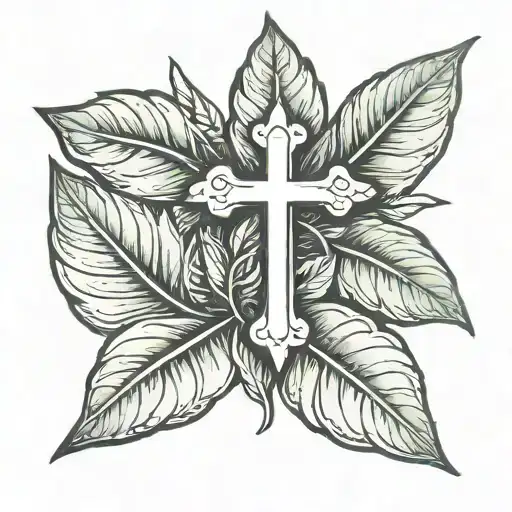 Laurel Leaf With Cross Under It