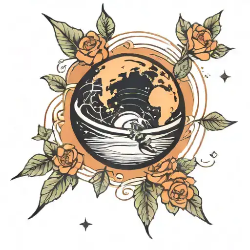 Planet With An Outline Of A Child Walking