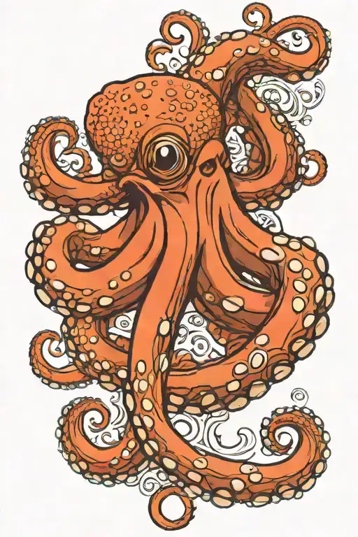Realistic Fine Detail Of Pacific Octopus