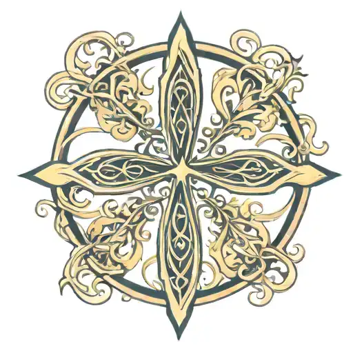 Infinity Symbol With Cross Surrounded