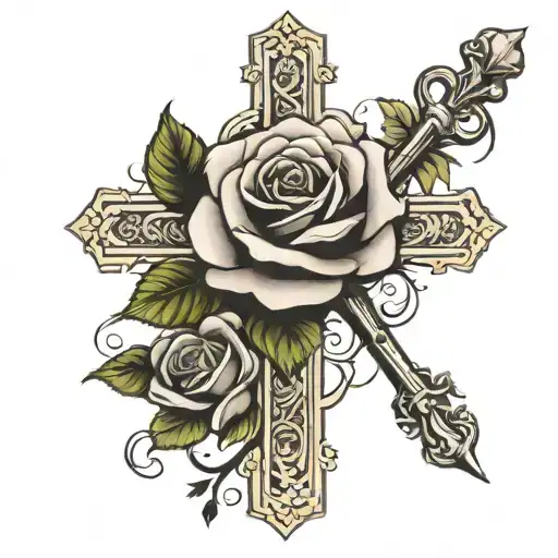 Christian Cross Rose