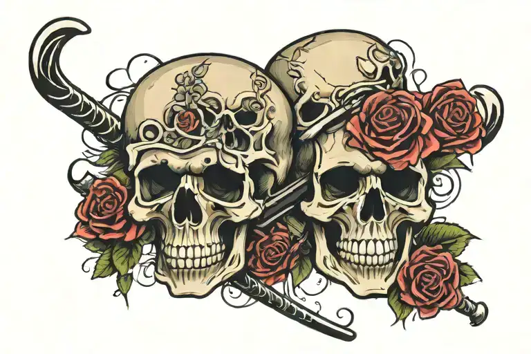 Skulls With Rosses With Hockey Sticks And Something About My Mom And Dad