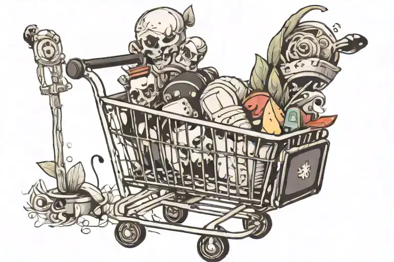 Empty Shopping Cart But Black And White