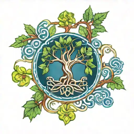Celtic Tree With Polish Pottery