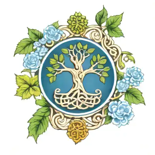 Celtic Tree With Polish Pottery
