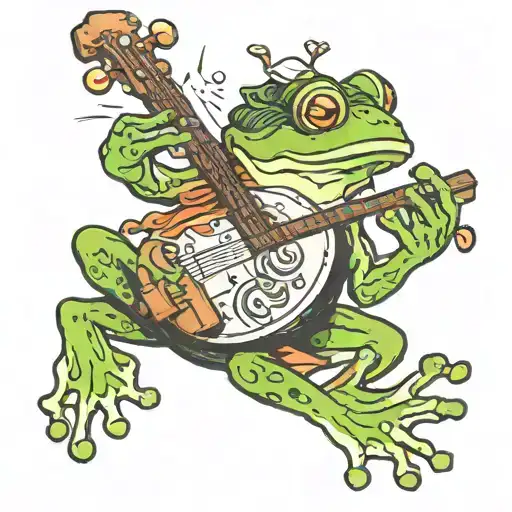 Sailor Style Frog Playing Banjo