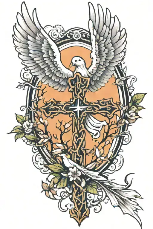 Cross Trees Angel Dove