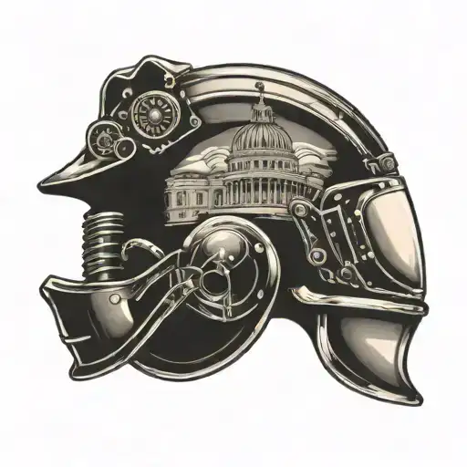 Race Car Helmet And Capitol Building