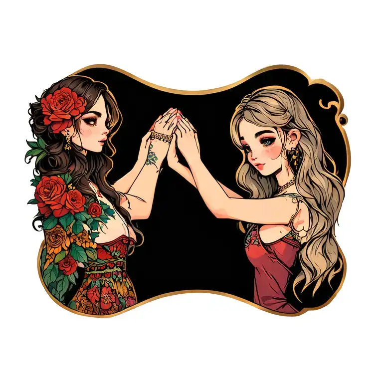 Daughter Holding Hands