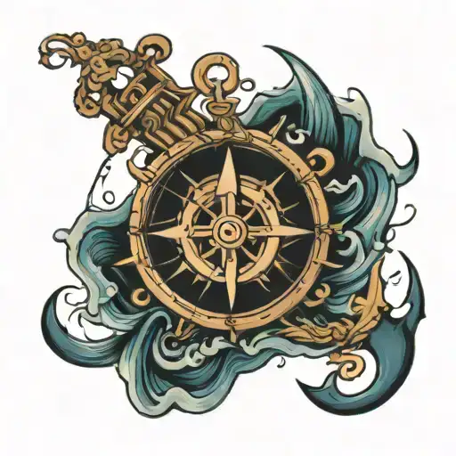 Sea Anchor And Compass Ross