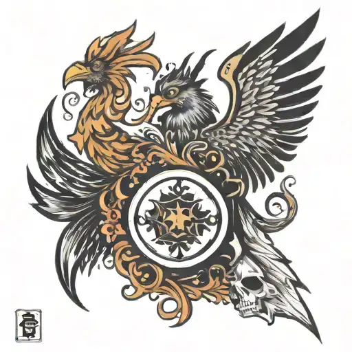 A Phoenix And A Flag On Conquerd Ground