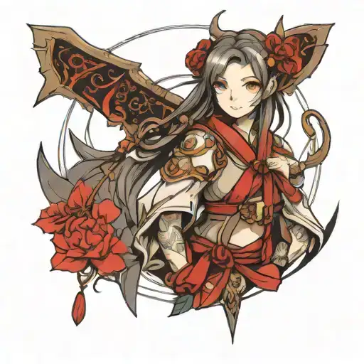 Sketch Of An Anime Girl In Japanese Style Sagittarius