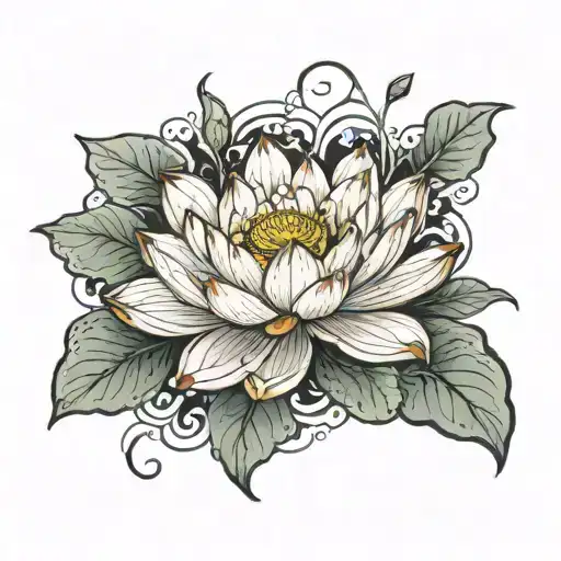 Lotus Flower Blooming In The Swamp