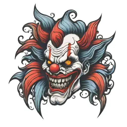 Background For Existing Evil Clown Tatto Design