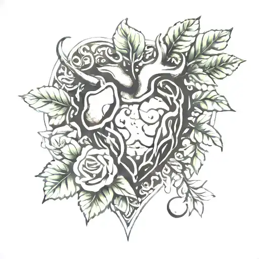 Rocky With Nature Around It And A Heart Shape