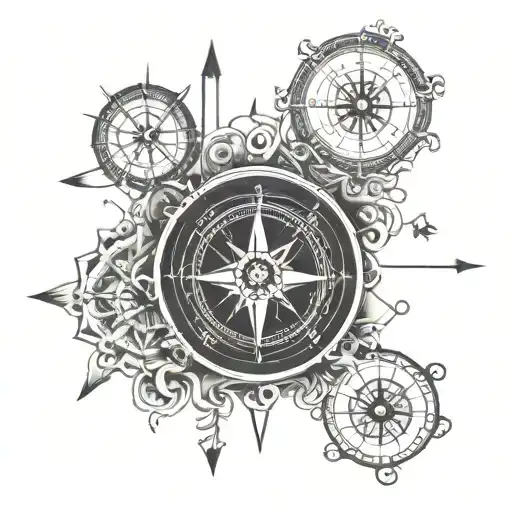 Compass With Inside The Taurus Symbol On Top My Date Of Birt And On The Bottom My Year Of Birt