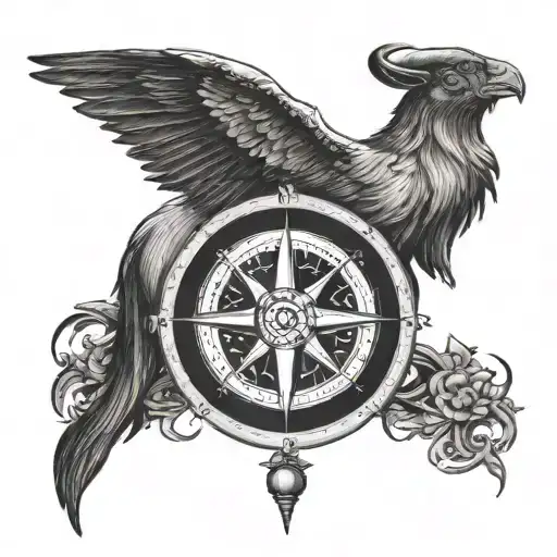 Compass With Inside The Taurus Symbol On Top My Date Of Birt And On The Bottom My Year Of Birt