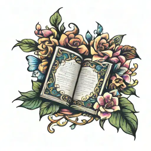 Book Surrounded By Flowers