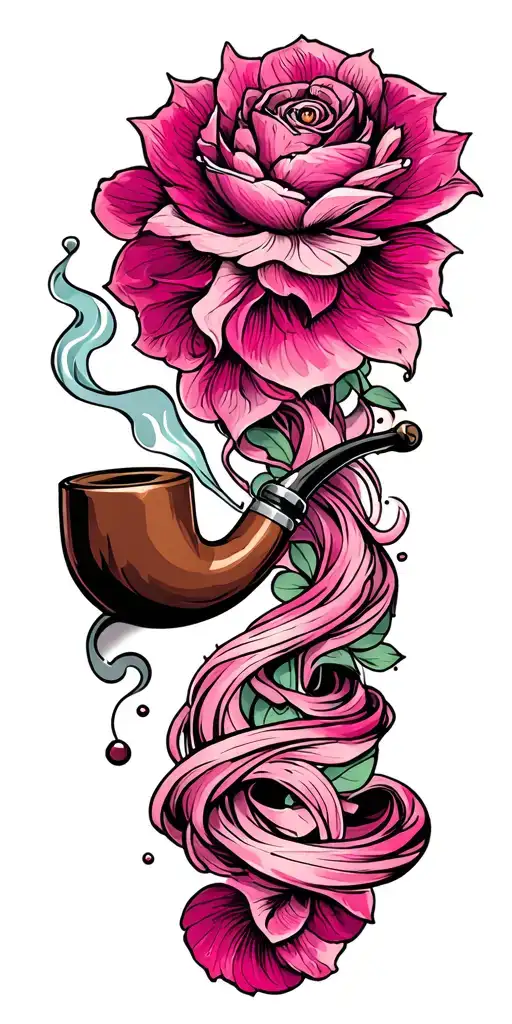 Pink Fused With Smoking Pipe