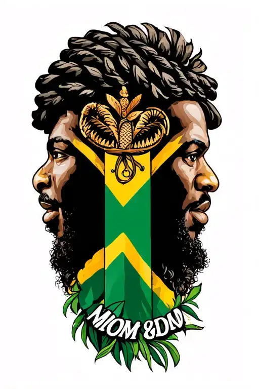 Jamaica Flag Mom And Dad Name